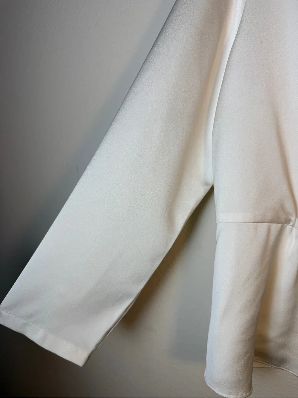 J. Crew Cream V-Neck Button Front Blouse
